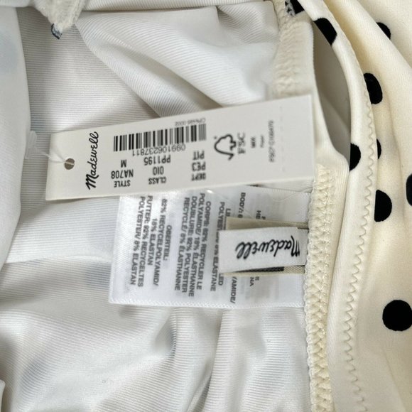 Madewell Polka Dot One Piece Bathing Suit Medium Second Wave Cut Out NWT - Picture 6 of 6